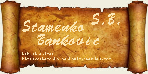 Stamenko Banković vizit kartica